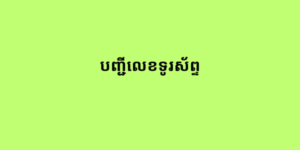 ទិញបញ្ជីលេខទូរស័ព្ទ